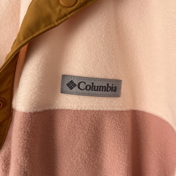 SLD 🦞🦞🦞Columbia Fleece Women Peach Pink Orange Pullover 1/4 Snap Sweatshirt XXL - Picture 4 of 5